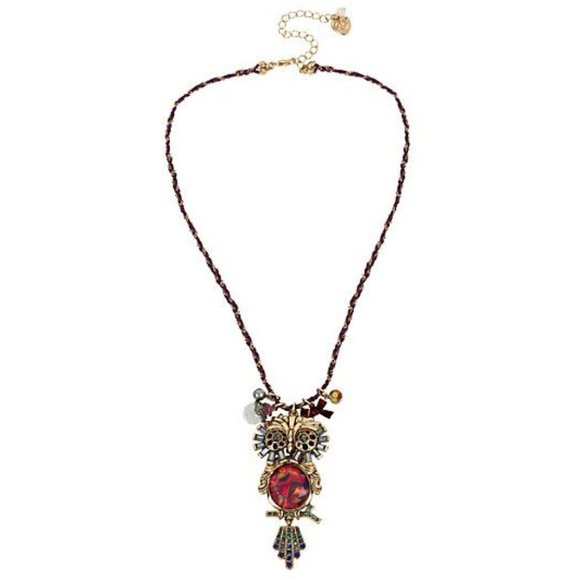 Betsey Johnson SURREAL FOREST OWL NECKLACE - Picture 2 of 3